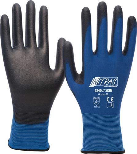 AS Handschuhe Skin Gr.10 blau/schwarz EN 388 PSA II NITRAS