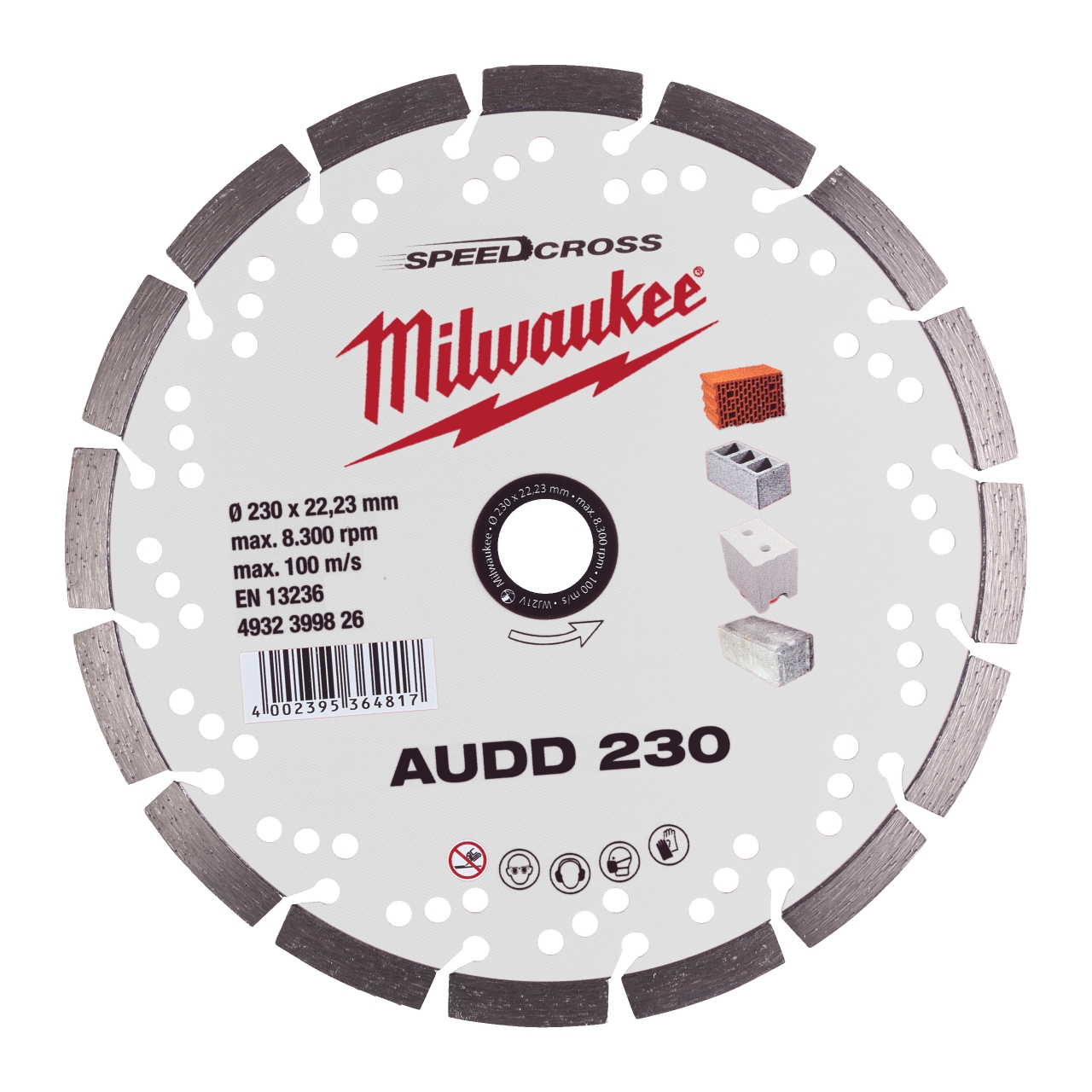 MILWAUKEE für abrasive Materialien Speedcross Diamanttrennscheibe AUDD 230 mm