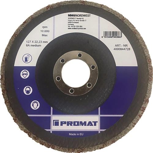 PROMAT Vlies-Kompaktscheibe BUF017 D.125mm Bohrungs-D.22,23mm m.Fiberglasrücken anth.