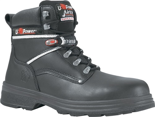 U-POWER Sicherheitsstiefel Performance Gr. 47 schwarz Leder S3 SRC CI EN20345