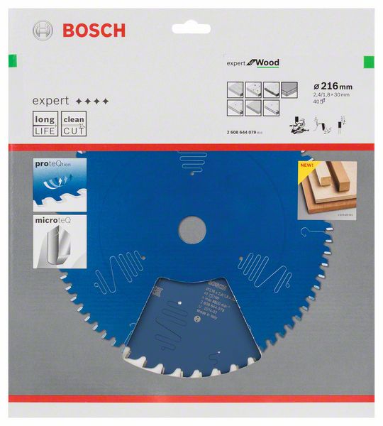 BOSCH Kreissägeblatt Expert for Wood, 216 x 30 x 2,4 mm, 40