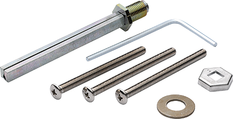 HOPPE® Befestigungsset für Schutz-Wechselgarnituren ES1 (Knopf/Griff), VK 8 mm, DIN 966, Stiftlänge , Türdrücker, Haustür