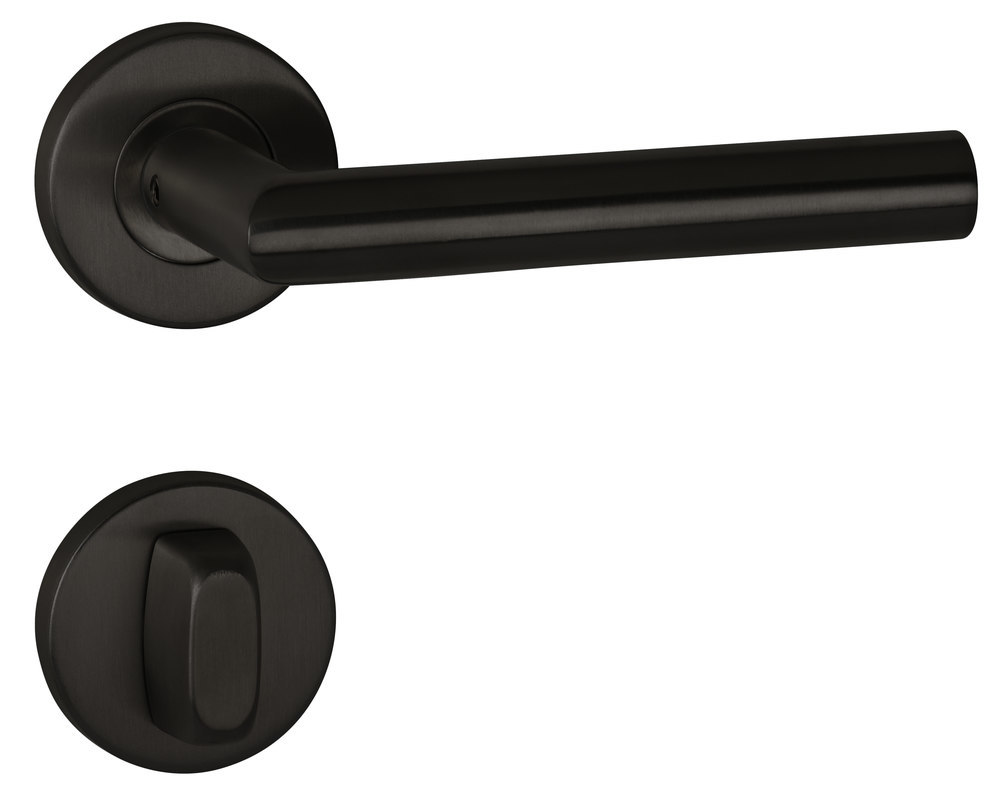 HERMAT Drückergarnitur mit Rosetten BASIC 02 1802/2073.M, Klasse 4, Edelstahl