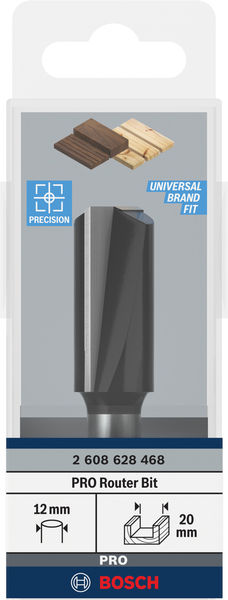 BOSCH Nutfräser Standard for Wood, 12 mm, D1 20 mm, L 40 mm, G 81 mm