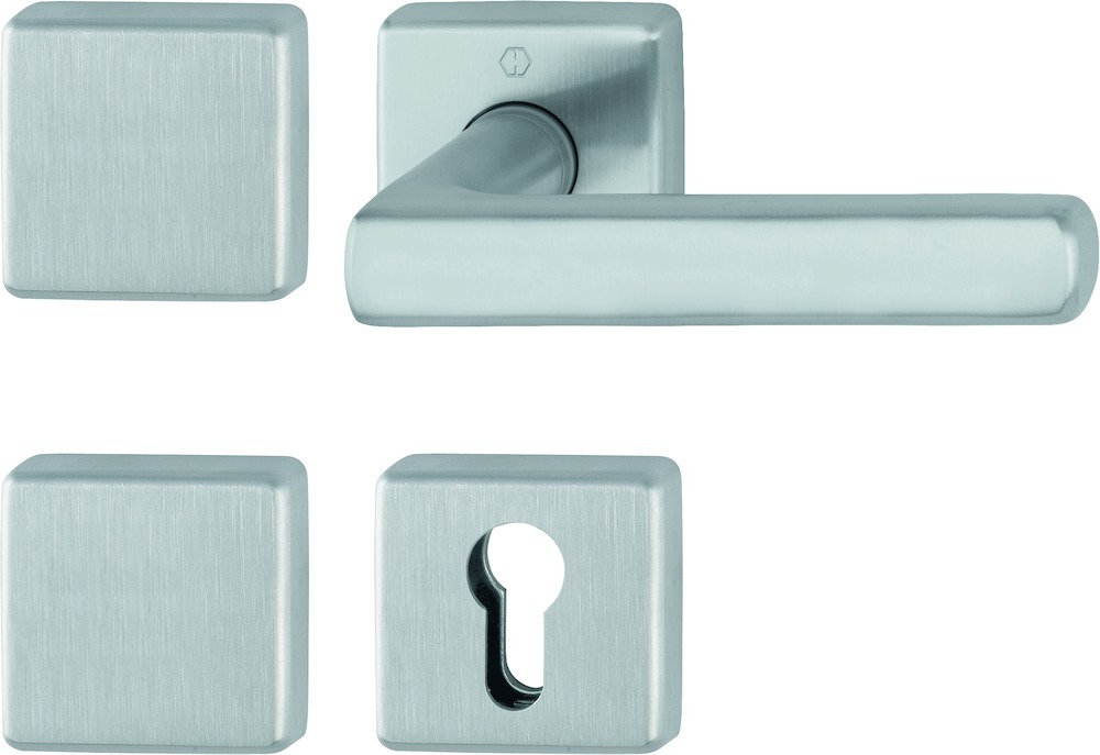 HOPPE® FH Standflügelgarnitur mit Rosetten Dallas FS-E1643/52/52S, Edelstahl HOPPE® FH Standflügelgarnitur mit Rosetten Dallas FS-E1643/52/52S, Edelstahl
