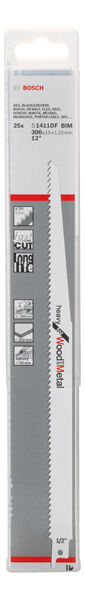 BOSCH Säbelsägeblatt S 1411 DF, Heavy for Wood and Metal, 25er-Pack
