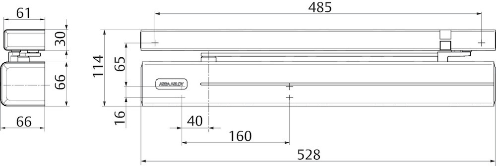 effeff Oben-Türschließer DC700CM, Aluminium effeff Oben-Türschließer DC700CM, Aluminium