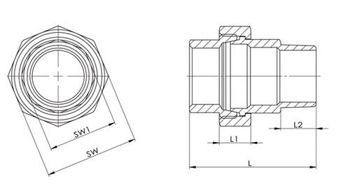 SPRINGER Verschraubung EN 10226-1 NPS 1 Zoll kon.dichtend 68mm 17mm 19mm SPRINGER