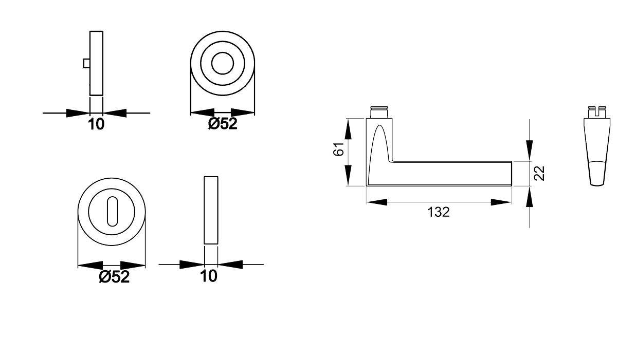 KARCHER DESIGN Drückergarnitur ER54 BB0 83 - Montana, Buntbart, Edelstahl