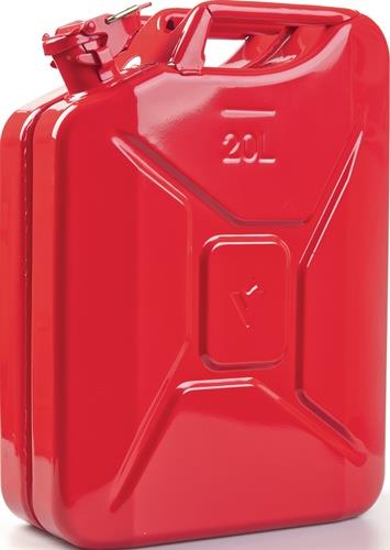 VALPRO Kraftstoffkanister 20l Feuerrot RAL 3000 Stahlbl.0,9mm L345xB165xH470mm VALPRO