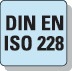 BOSS Gewindelehrdorn DIN EN ISO 228 G 3/8 Zollx19 D.16,662mm Gut/Auss.BOSS