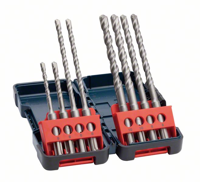 BOSCH 8-teiliges Hammerbohrerset SDS plus-3, Tough Box, 5–10 mm. Für Bohrhämmer