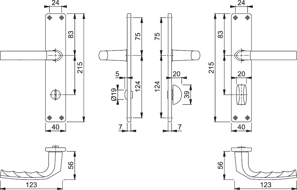 HOPPE® Drückergarnitur mit Langschild Birmingham 1117/202SP, Aluminium, 3102651 HOPPE® Drückergarnitur mit Langschild Birmingham 1117/202SP, Aluminium, 3102651