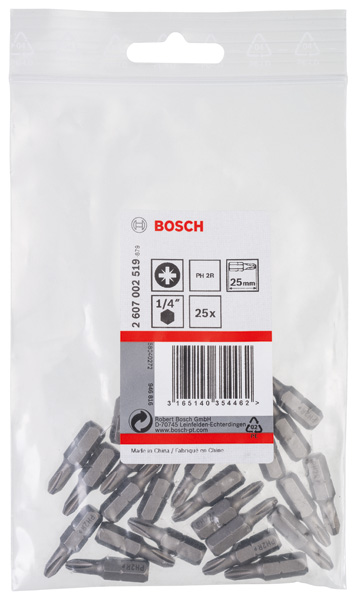 BOSCH Schrauberbit Extra-Hart Reduziert PH2R, 25 mm, 25er-Pack