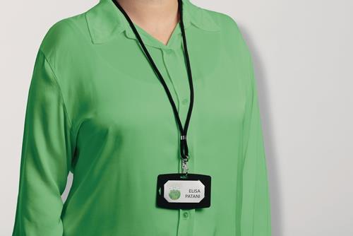 DURABLE Cliphalter JoJo rundgewebt m.Karab.Band-L.460mm schwarz DURABLE