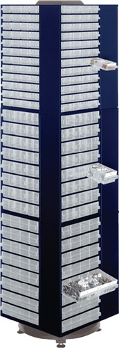 RAACO Drehturm B680xT680xH1760mm f.12 Schubl.galvanisiertes Stahlbl.dunkelblau RAACO