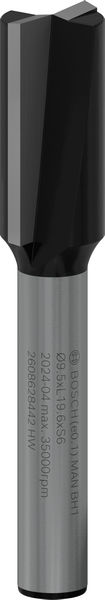 BOSCH Nutfräser Standard for Wood, 6 mm, D1 9,5 mm, L 19,5 mm, G 51 mm
