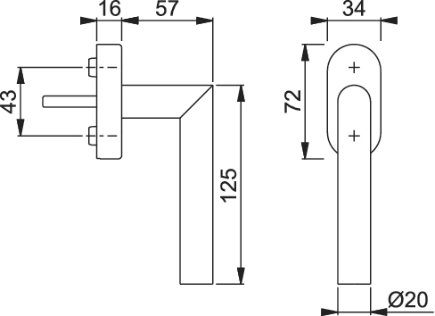HOPPE® Fenstergriff Amsterdam E0400/US956, VarioFit, mit Schrauben, Edelstahl, 11754680