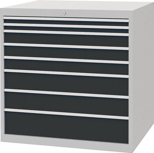 Nordwest Schubladenschrank H1019xB1005xT736mm lichtgrau/grau 8 Schubl.Vollauszug