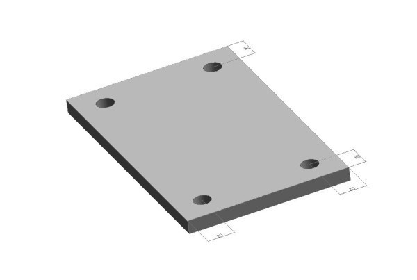 POLLMANN Fußplatte 10 mm, Eisen roh