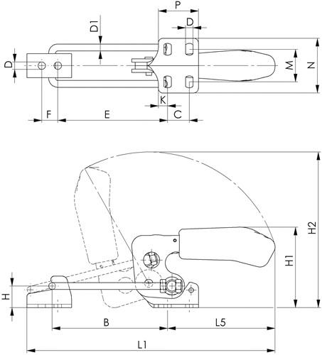 AMF Verschlussspanner Nr.6848HNI Gr.3 horiz.AMF