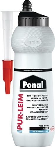 PATTEX Montagekleber PUR-Leim EN 204: D4 transp.420g Flasche PONAL