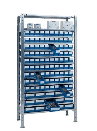 Nordwest Steckregal H2000xB1000xT400mm Grundregal 14 Stahlböden 90 x 3,15 x 4 blau