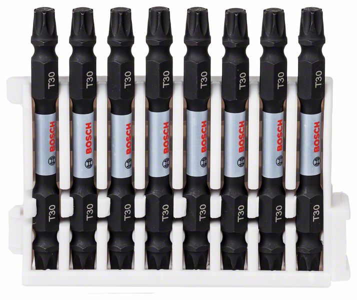BOSCH Doppelklingen Schrauberbit-Set Impact Control, 8-teilig, T30-T30, 65 mm