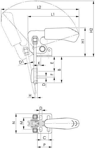 AMF Verschlussspanner Nr.6848V Gr.3 vertikal AMF