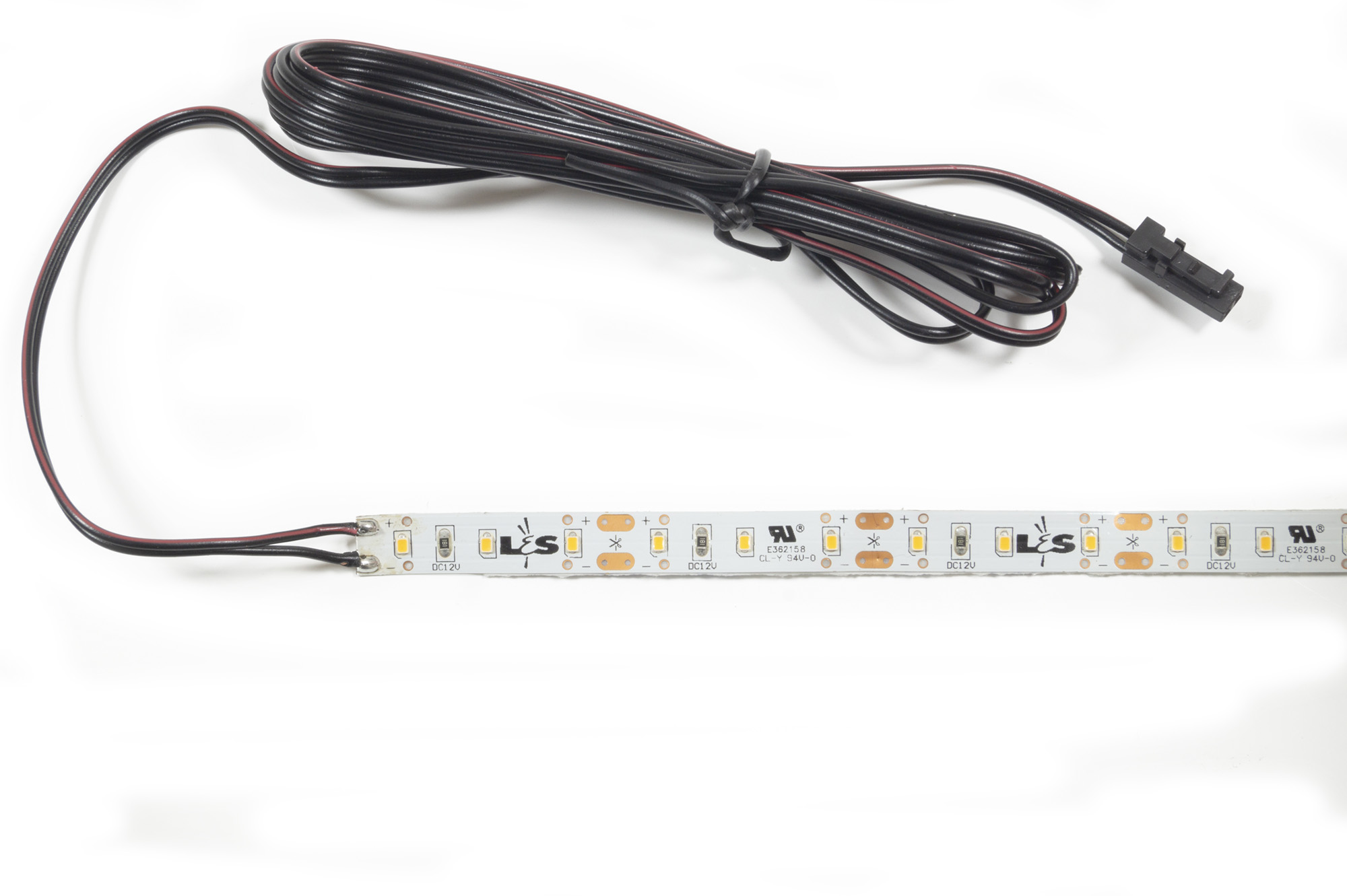 L&S LED-Band 90LEDs/m (2216), 2700K, 3/33mm, 12VDC, 7,2W/m, 8mmx5m, IP20, white PC, Tudo 1,8m Zul
