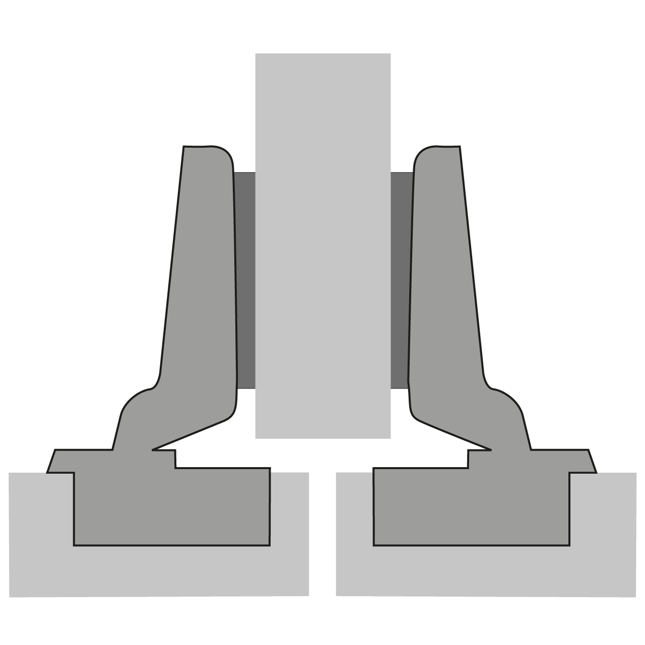 HETTICH Intermat 125°-Scharnier Spezial (Intermat 9944), halb vorliegend, TH 52 x 5,5 mm, zum Anschrauben (-), 73909