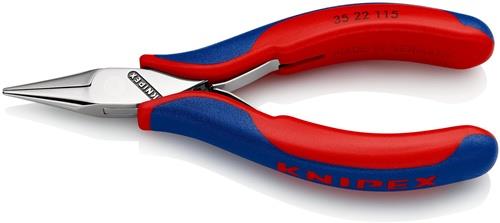 KNIPEX Elektronik-Greifzange Gesamt-L.115mm flachrunde Backen Form 2 Mehrkomp.-Hüllen