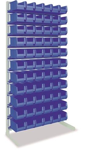 TECWERK Ständerregal eins.H2010xB1010xT400mm 66xMK4 blau lichtgrau