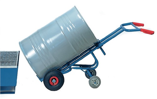 FETRA Fasskarre STA Bereifung Luft m.2 Stützrädern f.200-l-Blechfässer