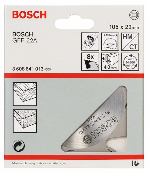 BOSCH Scheibenfräser, 8, 22 mm, 4 mm