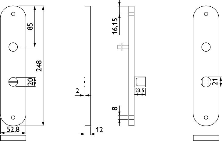 HERMAT Langschild 2189.RV, Edelstahl