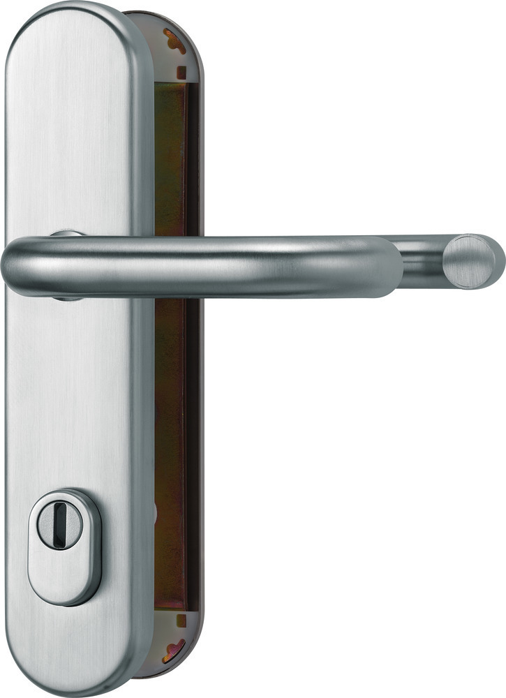 ABUS Schutz-Drückergarnitur mit Langschild HLZS814, oval, Aluminium