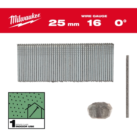 MILWAUKEE 2,8 x 32 mm verzinkt, 0° Stauchkopf-Nägel 16 Gauge für M18 FN16GS