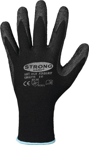 STRONGHAND Handschuhe Finegrip Gr.11 schwarz EN 388 PSA II Nyl.m.Schrumpf-Latex STRONGHAND