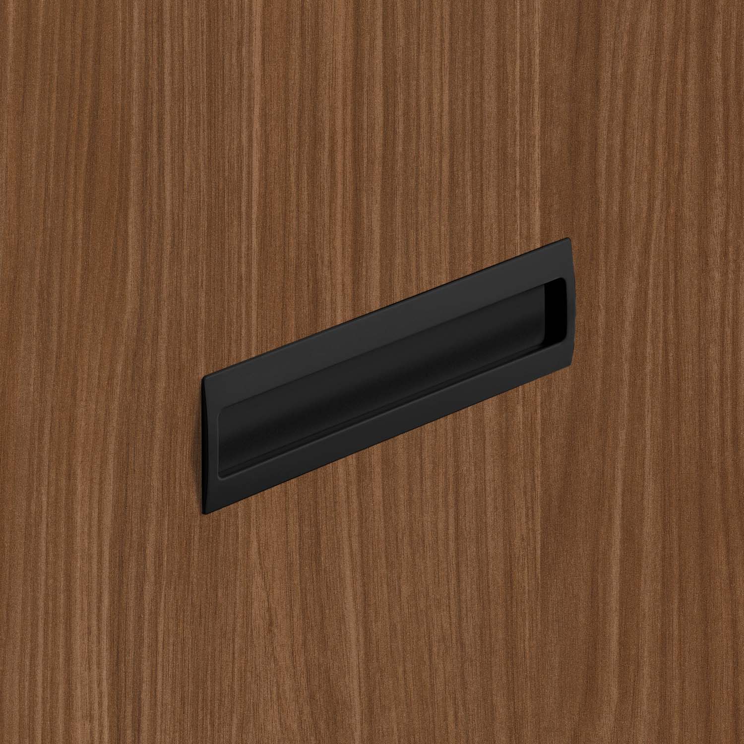 HETTICH Einsetzgriff Misnia, Bohrabstand 96 mm, L 116 mm, B 54 mm, H 18.5 mm, Schwarz matt, 9345413