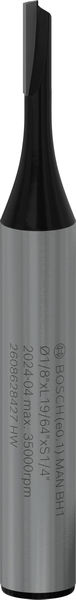 BOSCH Nutfräser 1/4", D1 3,2 mm, L 7,7 mm, G 51 mm