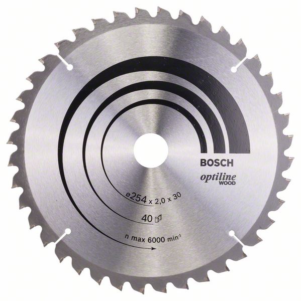 BOSCH Kreissägeblatt Optiline Wood für Kapp- und Gehrungs., 254 x 30 x 2 mm, 40, WZ/N