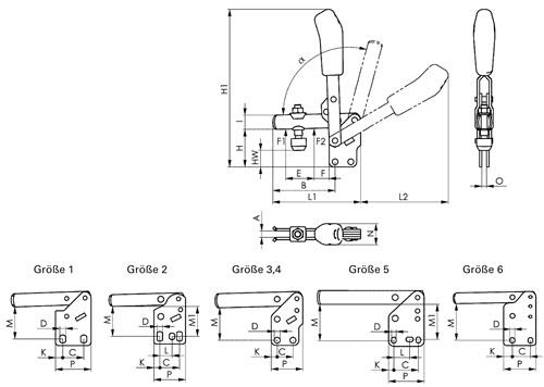 AMF Senkrechtspanner Nr.6802 Gr.6 senkrechter Fuß AMF