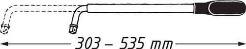 HAZET Radmutternschlüssel 722 12,5 mm(1/2 Zoll) L.min.303mm L.max.535mm HAZET