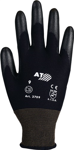 AT Handschuhe Gr.8 schwarz PA m.Soft-Polyurethan ASATEX