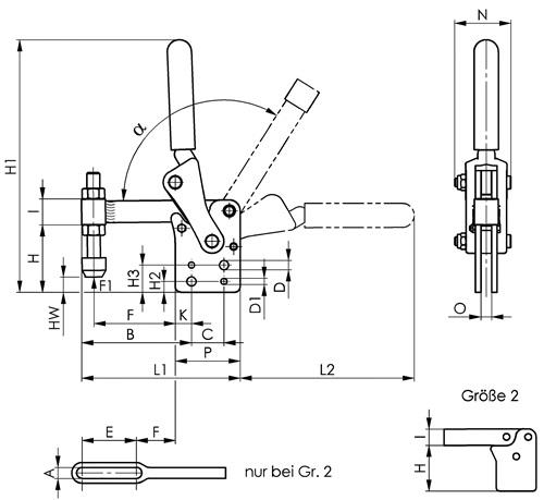 AMF Senkrechtspanner Nr.6812P Gr.8 senkrechter Fuß schwer AMF