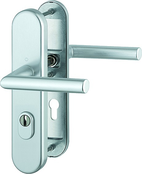 HOPPE® FH Schutz-Drückergarnitur mit Langschild Amsterdam FS-1400F/3332ZA/3310, Aluminium, 3961659