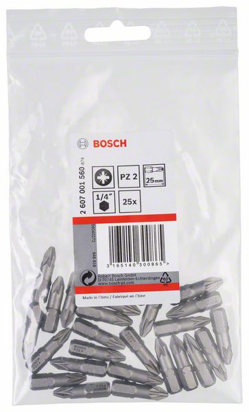 BOSCH Schrauberbit Extra-Hart PZ 2, 25 mm, 25er-Pack