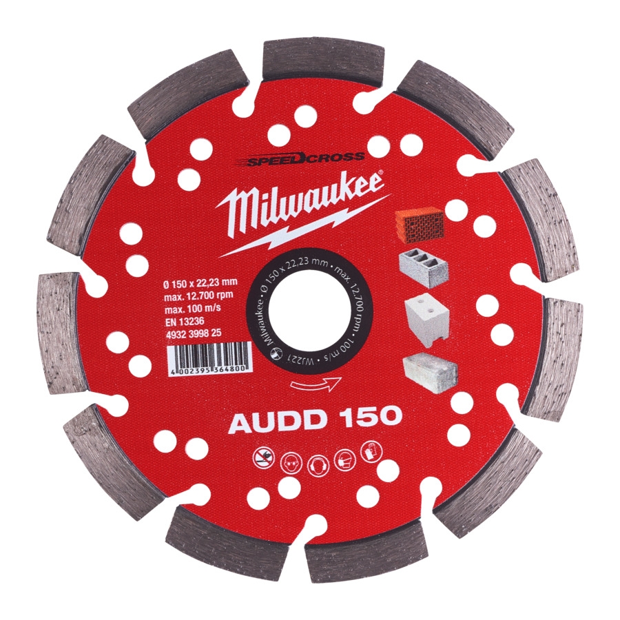 MILWAUKEE für abrasive Materialien Speedcross Diamanttrennscheibe AUDD 150 mm