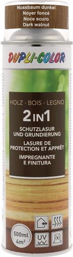 DUPLI-COLOR Holzschutzlasur 2in1 Farbe nussbaum dunkel 500ml Spraydose DUPLI-COLOR